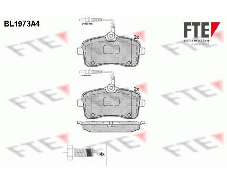 Kit de plaquettes de frein, frein à disque BL1973A4 FTE