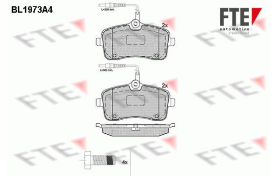 Kit de plaquettes de frein, frein à disque BL1973A4 FTE