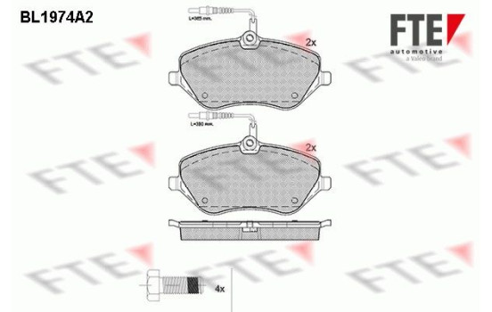 Kit de plaquettes de frein, frein à disque BL1974A2 FTE