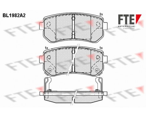 Kit de plaquettes de frein, frein à disque BL1982A2 FTE