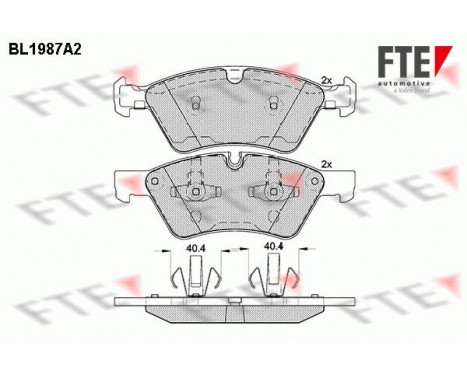 Kit de plaquettes de frein, frein à disque BL1987A2 FTE