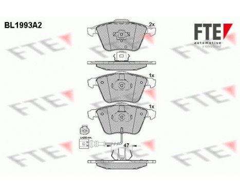 Kit de plaquettes de frein, frein à disque BL1993A2 FTE
