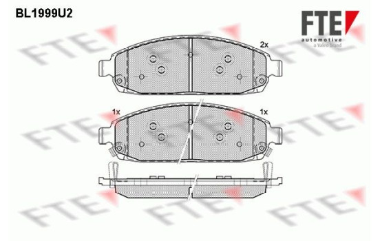 Kit de plaquettes de frein, frein à disque BL1999U2 FTE