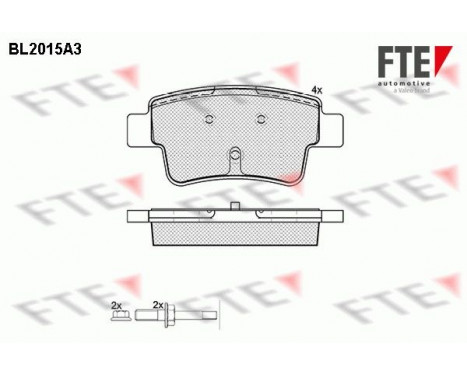 Kit de plaquettes de frein, frein à disque BL2015A3 FTE