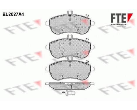 Kit de plaquettes de frein, frein à disque BL2027A4 FTE