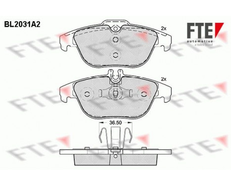 Kit de plaquettes de frein, frein à disque BL2031A2 FTE