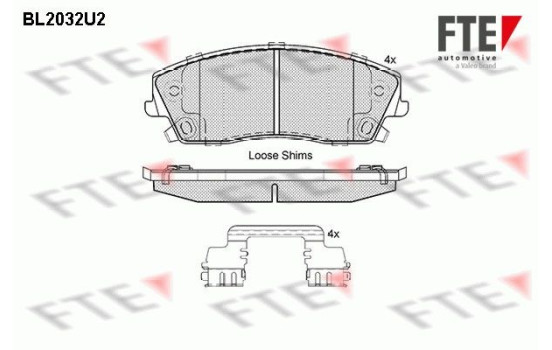 Kit de plaquettes de frein, frein à disque BL2032U2 FTE