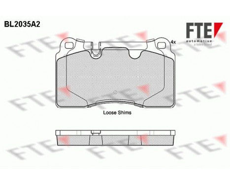 Kit de plaquettes de frein, frein à disque BL2035A2 FTE