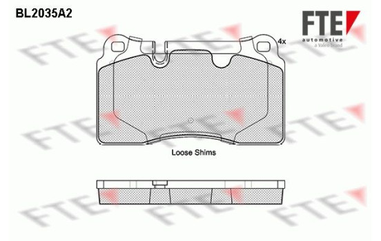 Kit de plaquettes de frein, frein à disque BL2035A2 FTE