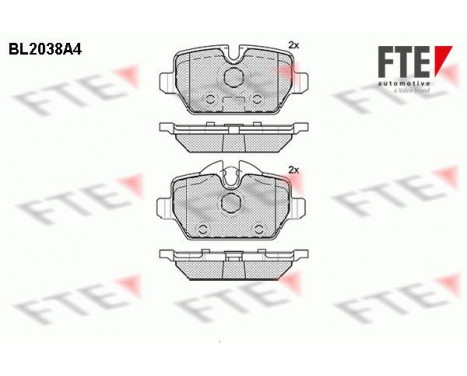 Kit de plaquettes de frein, frein à disque BL2038A4 FTE
