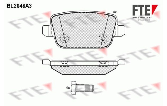 Kit de plaquettes de frein, frein à disque BL2048A3 FTE