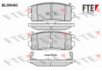 Kit de plaquettes de frein, frein à disque BL2054A2 FTE