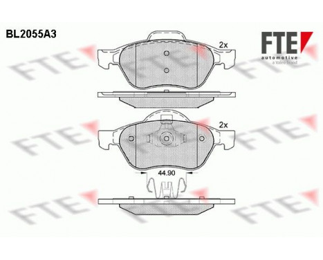 Kit de plaquettes de frein, frein à disque BL2055A3 FTE