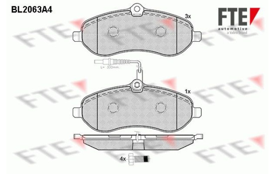 Kit de plaquettes de frein, frein à disque BL2063A4 FTE