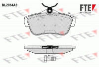 Kit de plaquettes de frein, frein à disque BL2064A3 FTE