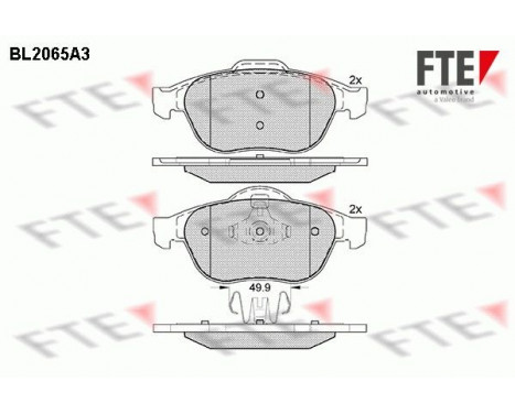 Kit de plaquettes de frein, frein à disque BL2065A3 FTE