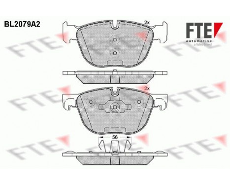 Kit de plaquettes de frein, frein à disque BL2079A2 FTE