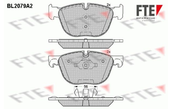 Kit de plaquettes de frein, frein à disque BL2079A2 FTE