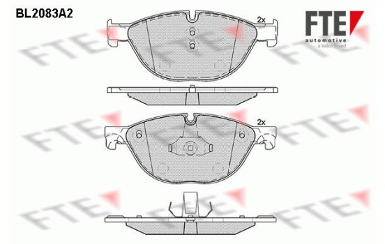 Kit de plaquettes de frein, frein à disque BL2083A2 FTE