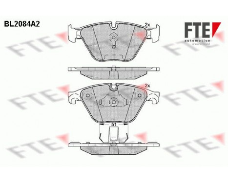 Kit de plaquettes de frein, frein à disque BL2084A2 FTE