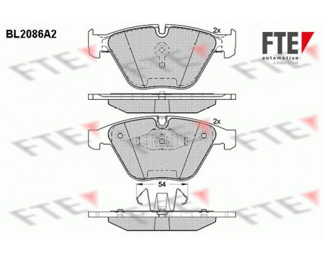 Kit de plaquettes de frein, frein à disque BL2086A2 FTE