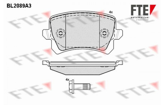 Kit de plaquettes de frein, frein à disque BL2089A3 FTE