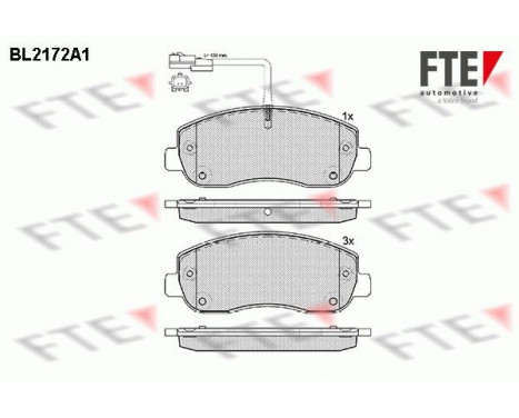 Kit de plaquettes de frein, frein à disque BL2172A1 FTE