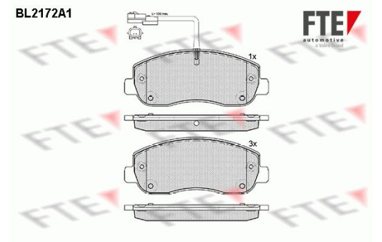 Kit de plaquettes de frein, frein à disque BL2172A1 FTE