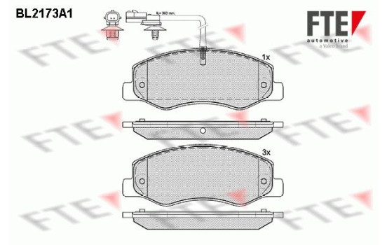 Kit de plaquettes de frein, frein à disque BL2173A1 FTE