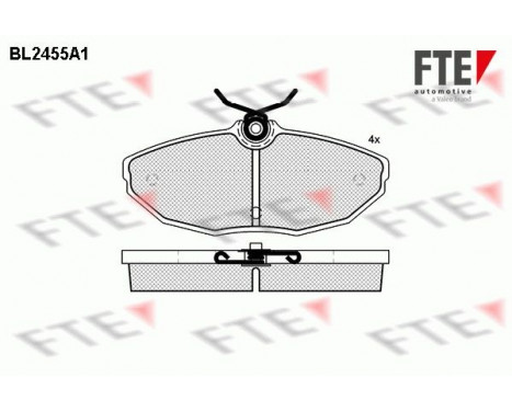 Kit de plaquettes de frein, frein à disque BL2455A1 FTE