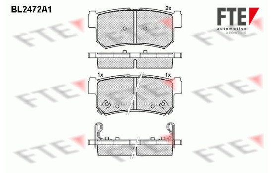 Kit de plaquettes de frein, frein à disque BL2472A1 FTE