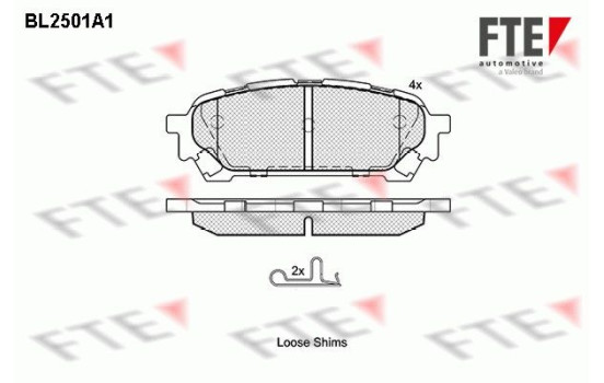 Kit de plaquettes de frein, frein à disque BL2501A1 FTE
