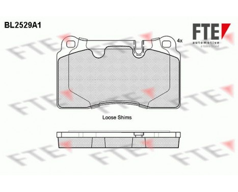 Kit de plaquettes de frein, frein à disque BL2529A1 FTE