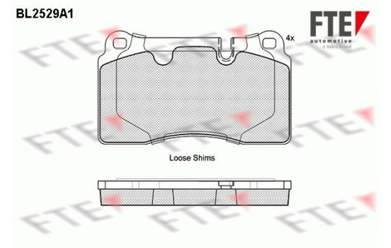 Kit de plaquettes de frein, frein à disque BL2529A1 FTE