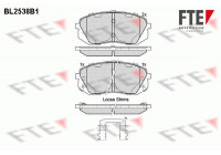 Kit de plaquettes de frein, frein à disque BL2538B1 FTE