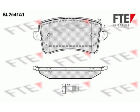 Kit de plaquettes de frein, frein à disque BL2541A1 FTE