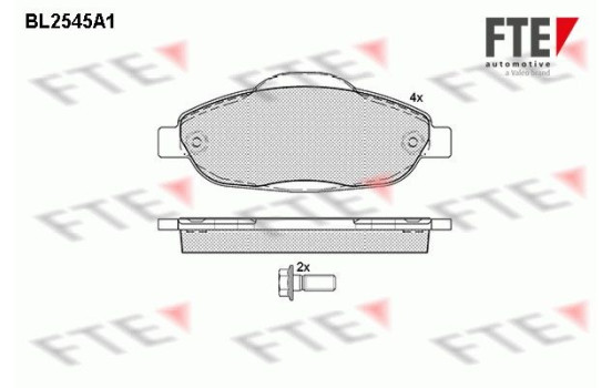 Kit de plaquettes de frein, frein à disque BL2545A1 FTE
