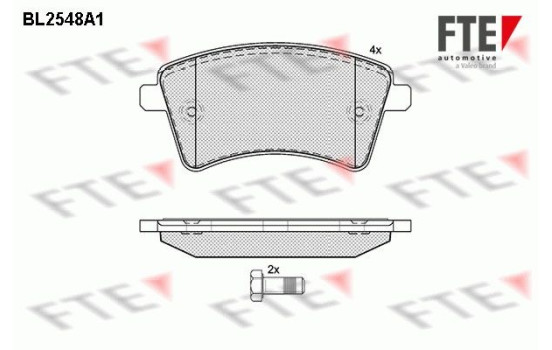 Kit de plaquettes de frein, frein à disque BL2548A1 FTE