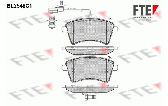 Kit de plaquettes de frein, frein à disque BL2548C1 FTE