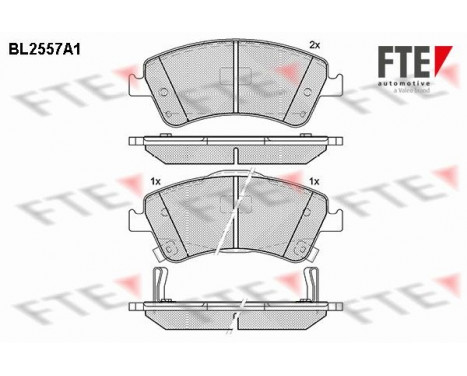 Kit de plaquettes de frein, frein à disque BL2557A1 FTE