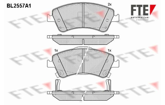 Kit de plaquettes de frein, frein à disque BL2557A1 FTE