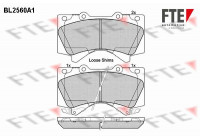 Kit de plaquettes de frein, frein à disque BL2560A1 FTE
