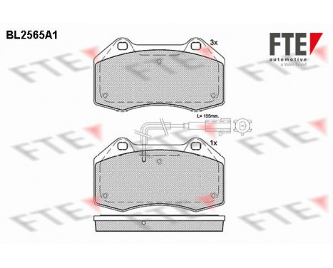 Kit de plaquettes de frein, frein à disque BL2565A1 FTE