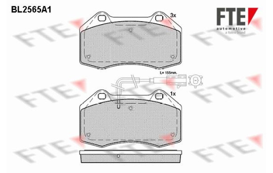 Kit de plaquettes de frein, frein à disque BL2565A1 FTE