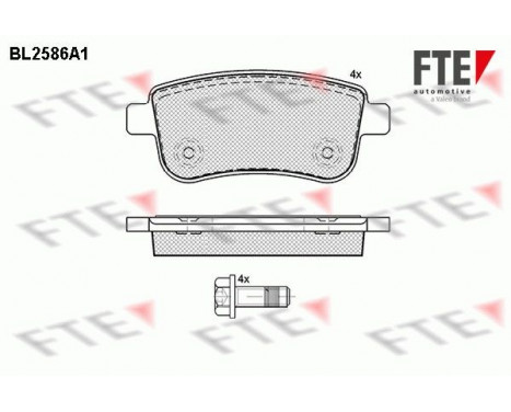 Kit de plaquettes de frein, frein à disque BL2586A1 FTE