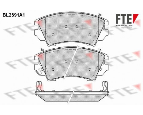 Kit de plaquettes de frein, frein à disque BL2591A1 FTE