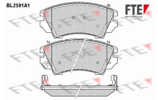 Kit de plaquettes de frein, frein à disque BL2591A1 FTE