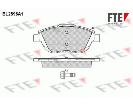 Kit de plaquettes de frein, frein à disque BL2598A1 FTE