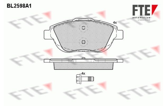 Kit de plaquettes de frein, frein à disque BL2598A1 FTE