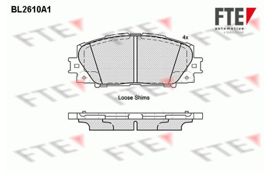 Kit de plaquettes de frein, frein à disque BL2610A1 FTE